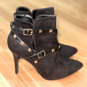 Gold studded booties